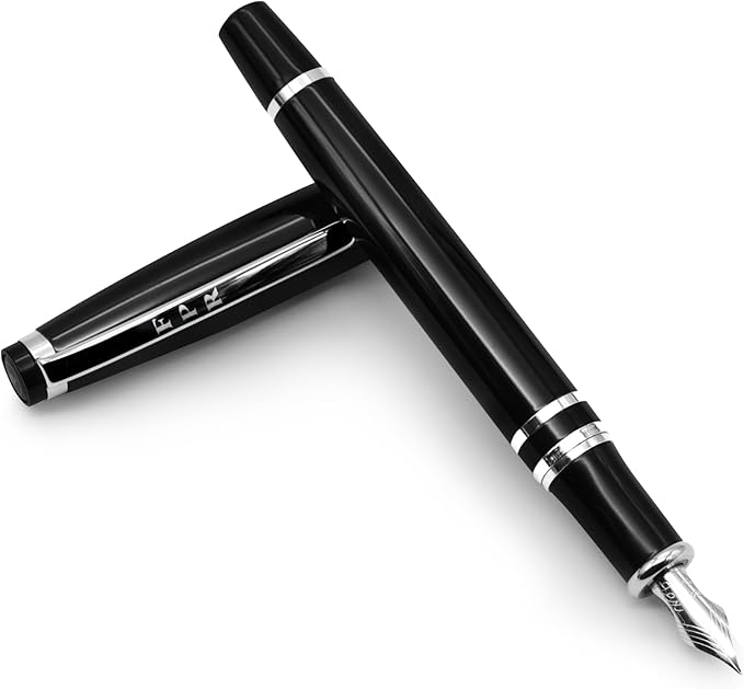 FPR Ambassador Ultra Flex Nib Fountain Pen Set, Black - Refillable Pen w/Cartridges & Converter - Calligraphy Pens for Writing, Journaling & Gifting - Luxury Pens For Smooth Strokes