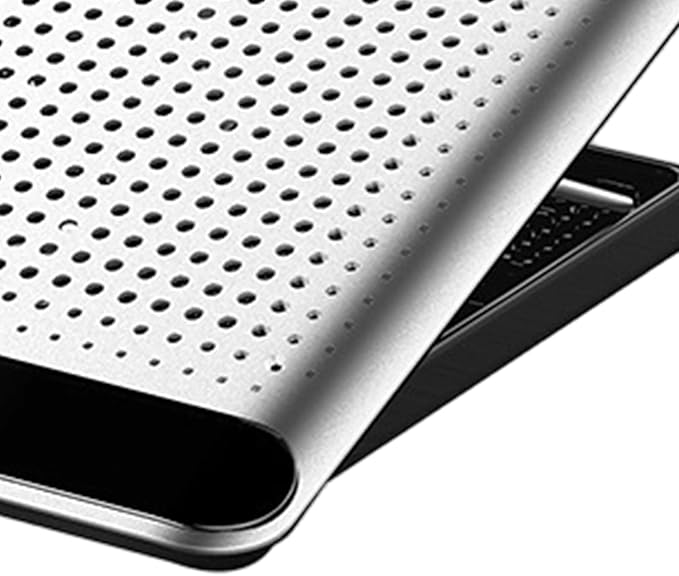 Laptop Cooling Pad – Aluminum Alloy 35x26x2.3cm | Adjustable Computer Cooler Support Quiet Laptop Stand with Fan | Keyboard Phone Tablet Book for Desk Home Workplace Dorm