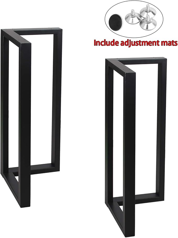 MBQQ Furniture Legs 35”Height 17.7”Wide Rustic Decory Right Angle Shape Table Legs,Heavy Duty Metal Desk Legs,Dining Table Legs,Industrial Modern, DIY Iron Bench Legs