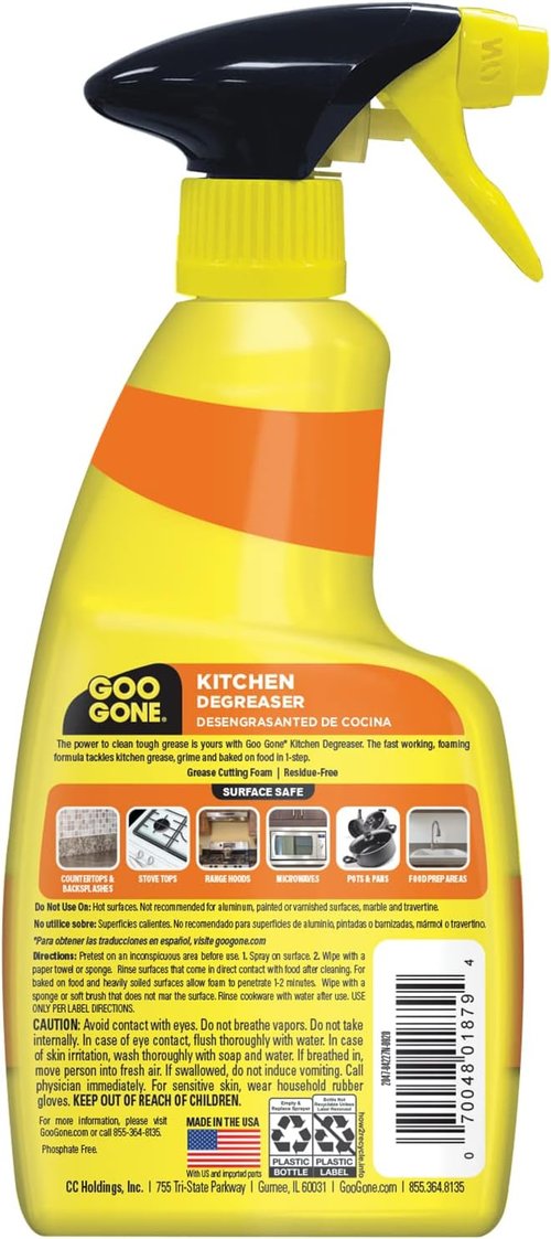 Goo Gone Foaming Kitchen Degreaser - Effortlessly Removes Baked-On Food and Grease | 28 oz, 2-Pack