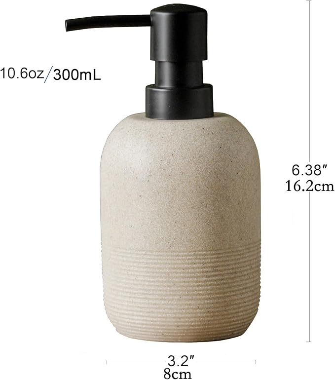 GalDal Soap Dispenser Beige,Hand Soap Lotion Dispenser for Bathroom Countertop,Soap Dispenser for Kitchen.