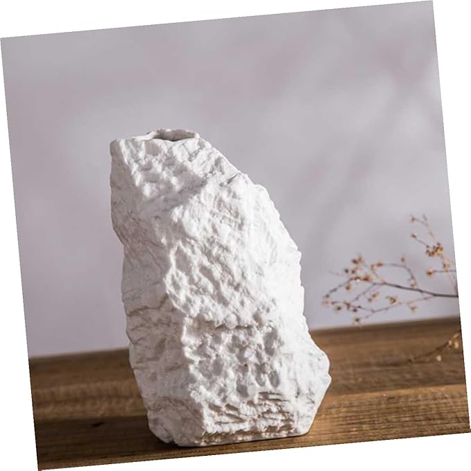 TOYANDONA Imitation Stone Ceramic Vase Artistic Home Decor Ornament for Tabletop Minimalist Flower Vase for Dried Flowers and Unique Housewarming