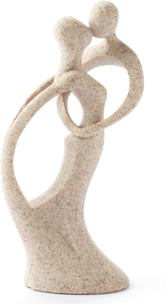 Modern Abstract Couple Statue, Kissing Lovers Sculpture Figurine for Home Decor Living Room Bedroom Bookshelf Office, Gift for Wedding Anniversaries, Love Decor Ornament for Couple Valentines