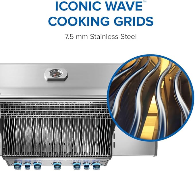 Napoleon Rogue PRO-S 625 Natural Gas Grill with Infrared Side and Rear Burners, Stainless Steel, Durable 7-Burner Outdoor BBQ