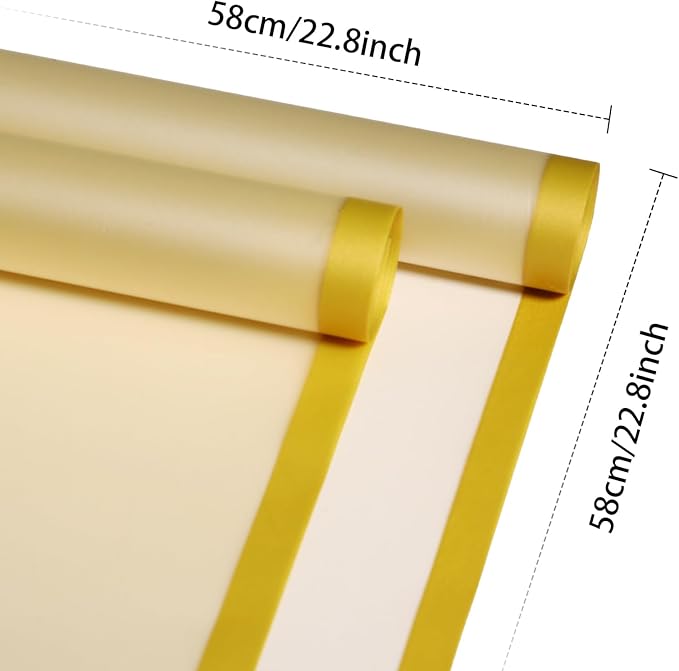 DEWJDFSC 20 Sheets Flower Wrapping Paper,Waterproof Floral Korean Bouquet Wrapping Paper, Florist Supplies, Suitable for Flowers Gift Packaging （Yellow）
