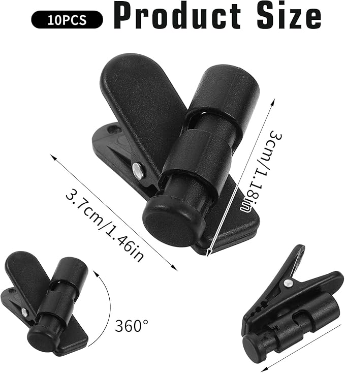 10PCS Wire Clips for Cords Headphone Clips Headset Cable Clip for Earphone Cable Cord Clamp Collar Headset Clamp Clothing Clip Earphone Earbud Cables Clipe, Fixing 2-4mm Headphone Wire