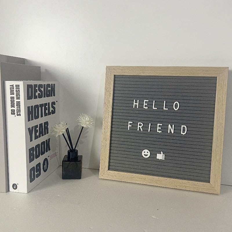 Skiennix Felt Letter Board - 10 x 10 Inch Message Board for Pregnancy Announcements | Grey
