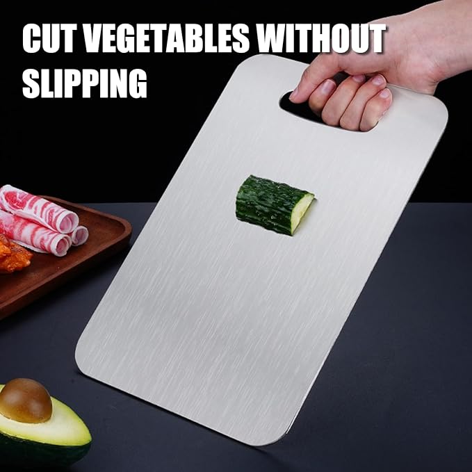 SHIRIA Cutting Board, Pure Titanium Cutting Boards For Kitchen, Double-Sided Titanium Cutting Board for Cutting Vegetables And Meat (12 * 8 in)