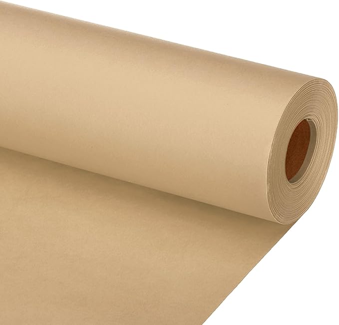 PATIKIL Wrapping Paper, 15"x1000"(80') Bulletin Board Paper Roll Kraft Paper Roll Construction 80GSM for Shipping Packing Gift Wrapping Craft Flower Bouquet Christmas, Brown