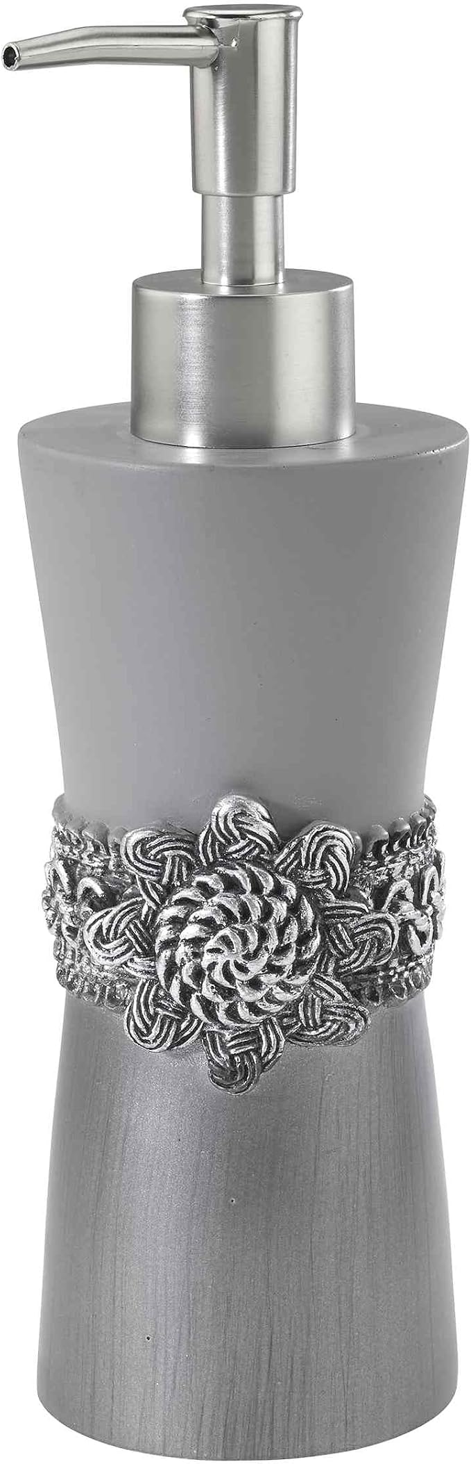 Avanti Linens - Accessory Set, Resin Tumbler, Toothbrush Holder, Soap Dish & Lotion Pump, Durable Bath Decor (Braided Medallion Collection, Granite)
