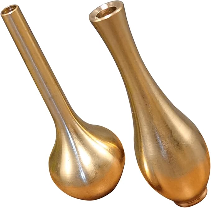 BESPORTBLE 2pcs Miniature Brass Flower Arrangement Vases Small Decorative Metal Vases for Home Office Tabletop Artificial Fresh Flowers Wedding Party Decor