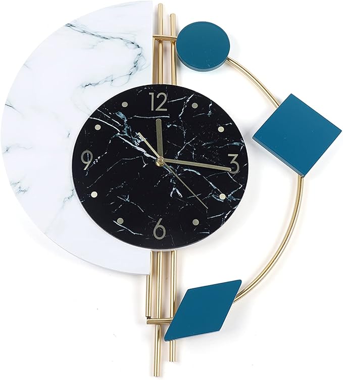 Large Wall Clocks for Living Room, Modern Silent Wall Clocks Operated Non-Ticking, Quartz Clock Metal Glass Decoration for Living Room, Kitchen, Dining Room, Bedroom