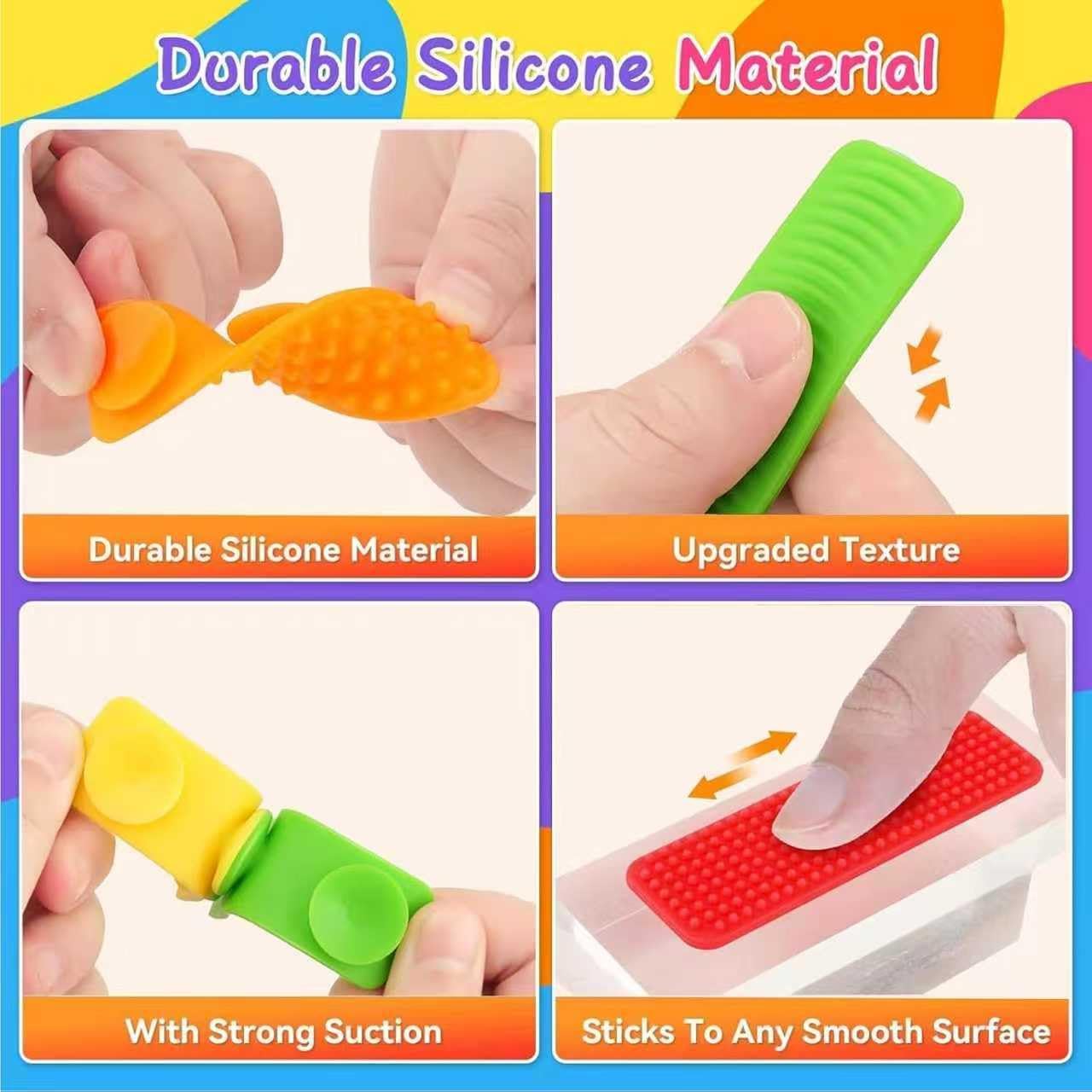 **Sensory Fidget Toys | 16-Pack Textured Suction Toys for Kids & Adults | Calming Relief for Autism & Anxiety**