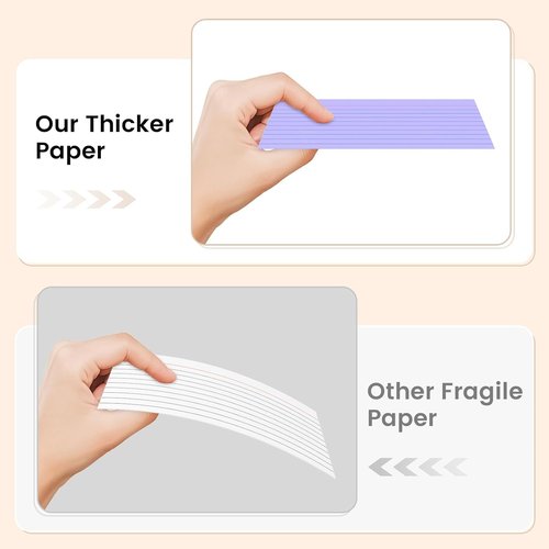 Index Cards - 3x5 Inch Ruled Purple Flash Cards | 300 Sheets for Studying & Organization