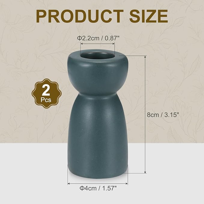 uxcell 2 Pack Candlestick Holder Light Green Ceramic Taper Candle Holder Candle Stand Holders Modern Style Decoration for Centerpiece Tabletops Anniversary