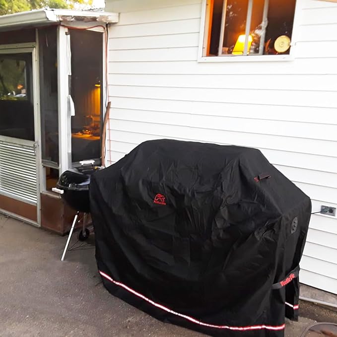 Turtle Life BBQ Grill Cover, 52 Inch Heavy Duty Waterproof 3 Burner Barbecue Gas Grill Covers for Weber Spirit Char-Broil Performance and Signature, Black