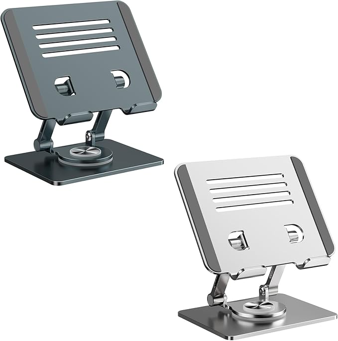 Ywmsfl Tablet Holder Stand 360 Degree Rotatable Portable Foldable Desktop Bracket for Tablet Laptop Desktop Holder Secure Desk Mount