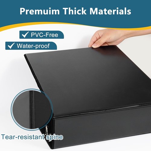 CIXILDTS 3" Slant-D Ring Binder - Standard 3-Inch, Fits Letter Size Paper, 2-Pack, Black