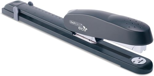 Rapesco 1281 ECO Long Reach Stapler - 50 Sheet Capacity, Front Loading, Charcoal Finish