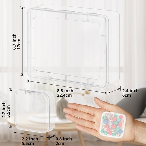 Mathtoxyz Bead Organizer Box - 31Pcs Mini Clear Storage Containers for DIY Jewelry Craft & Bracelet Making