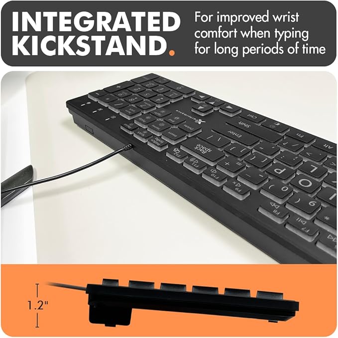 X9 Wired Keyboard and Mouse Combo - Large Print Backlit Keyboard and Mouse for Elderly, Low Vision, Visually Impaired - 7 LED Light Up Color, Lighted Large Letters for Laptop PC Computer USB