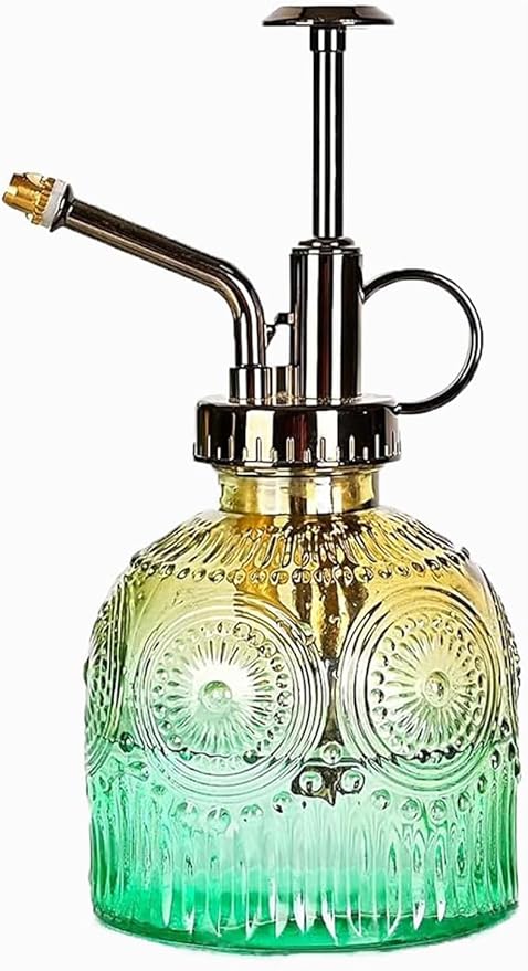 Glass Plant Mister Spray Bottle, 230ML Vintage Plant Spritzer, Succulent Watering Bottle Glass with Top Pump, Small Plants Sprayer Watering Can for Indoor Outdoor House