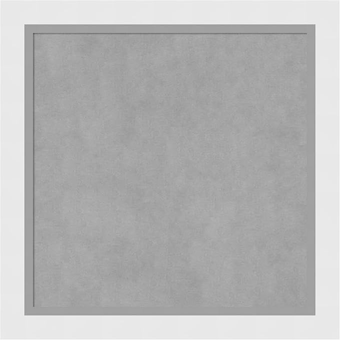 Amanti Art White Framed Magnetic Board 24x24 Medium Vision Board for use with Magnets, 100% Metal Sheet to Display Items as Office Decor or for Home Organization in mudroom, Kitchen or Kids Room