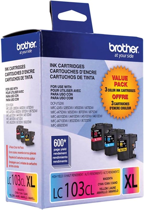 Brother LC1033PKS High-Yield Ink Cartridges - 600 Page-Yield | Cyan, Magenta, Yellow - 3 Pack