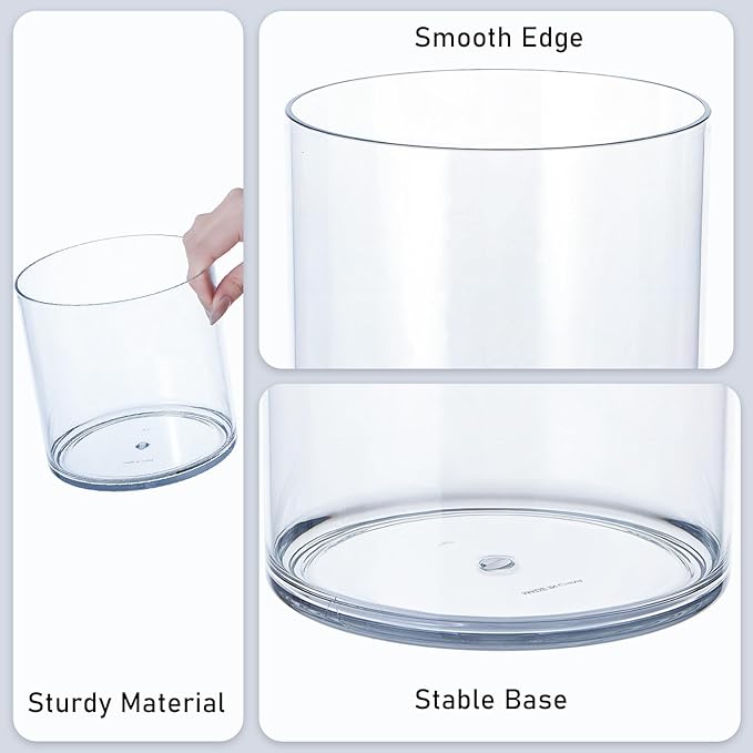Clear Acrylic Vase for Centerpieces 5.9x5.9 Inch Cylinder Wide Mouth Vase for Flowers, Home Decorative, Office, Wedding Party