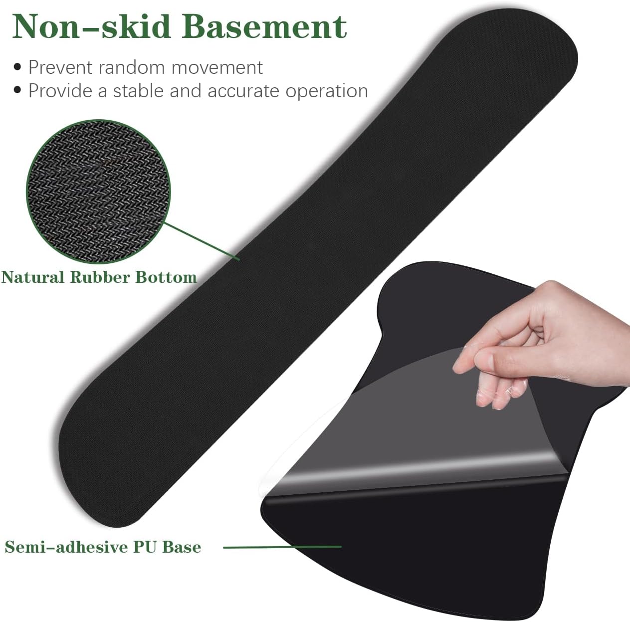 Skiennix Ergonomic Wrist Rest Set - Comfortable Memory Foam Keyboard Pad & Soft Gel Mouse Pad | Green
