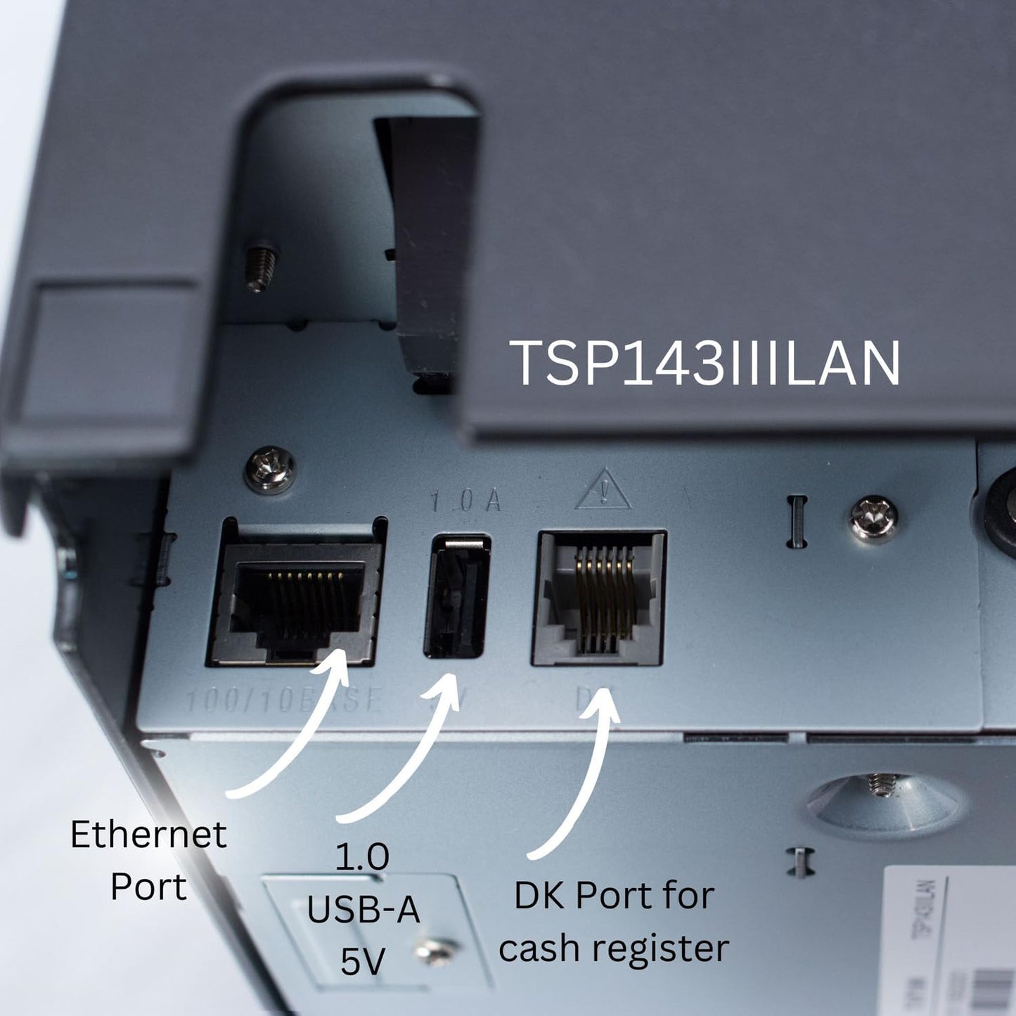 Star Micronics TSP143IIILAN Thermal Receipt Printer - Ethernet Connectivity, Auto-Cutter, Gray