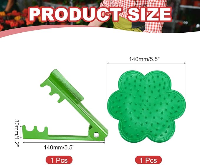 HARFINGTON 2pcs Rose Thorn Stripper Tool Set 5.5" Metal PVC Flower Thorn Leaf Remover Flower Stem and Leaf Stripping for Gardening Home Florist Arrangement, Green