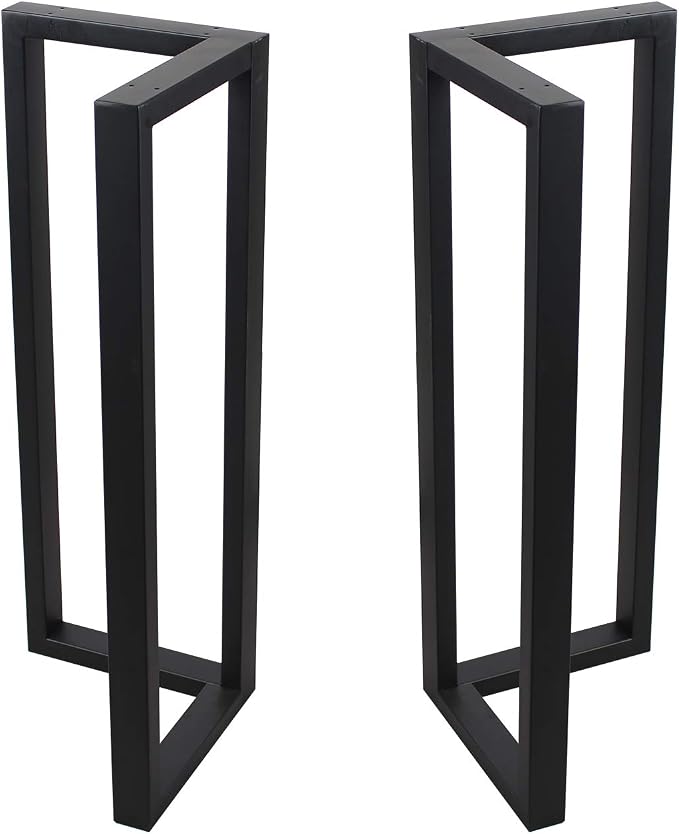 MBQQ Furniture Legs 35”Height 17.7”Wide Rustic Decory Right Angle Shape Table Legs,Heavy Duty Metal Desk Legs,Dining Table Legs,Industrial Modern, DIY Iron Bench Legs