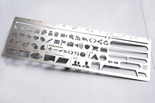 Fascola Stainless Steel Stencil Ruler - Hollow Design for UI Prototyping | Creative Bookmark Accessory