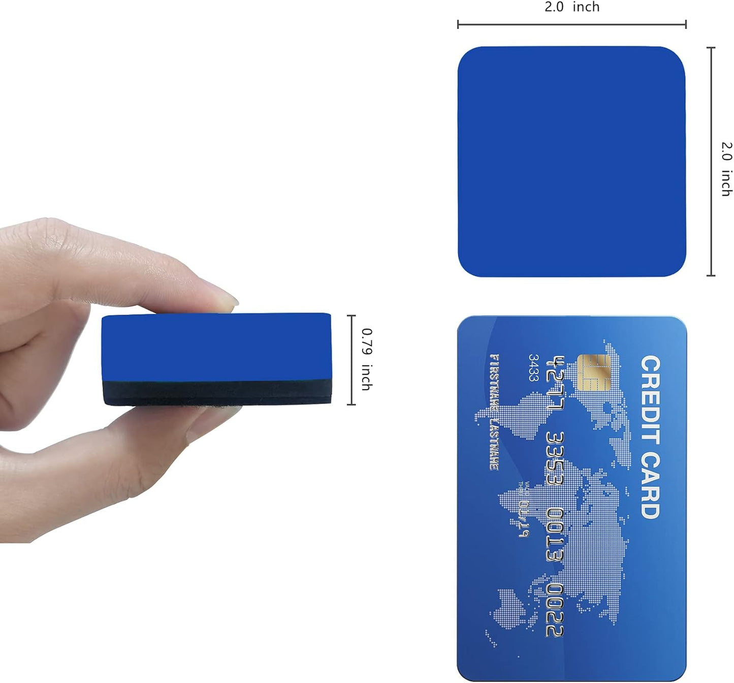 Skiennix Mini Magnetic Whiteboard Erasers - 48 Pack for Kids & Classroom | Blue, 2 x 2 x 0.79 Inch