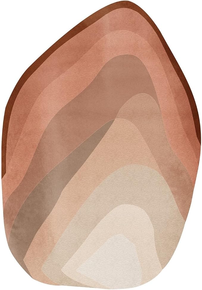 Ombre Brown Beige Organic Shaped Rug 9x12 Modern Abstract Washable Irregular Large Rugs for Living Room Bedroom Meetingroom Low Pile Fluffy Area Rug Nordic Boho Home Office Guestroom Floor Carpet