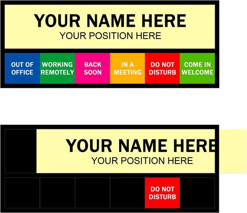 Magnetic Office Door Sign by [Brand Name] - 6 Status Options | Do Not Disturb, In Meeting, 10 x 4 Inches