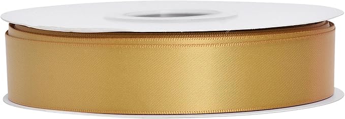 YAMA Gold Double Faced Satin Ribbon 1 Inch 25 Yards, Wide Gold Christmas Ribbon for Christmas Tree Gift Wrapping Crafts Party Decoration
