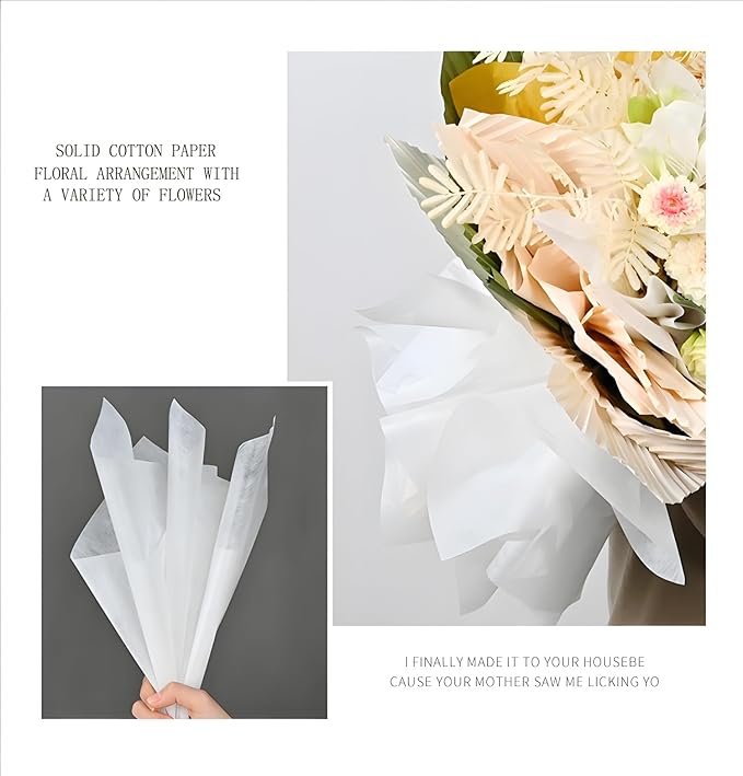96 Sheets Tissue Flower Wrapping Paper Cotton Wrapping Flower Paper Withdrawable Lining Paper Non-woven Waterproof Floral Bouquet Wraps For Florist Packaging Arrangement (Black)