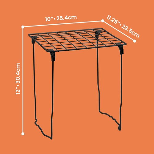 LockerMate Stac-A-Shelf Locker Organizer - Stackable Extra Tall Shelf for Standard School Lockers - Black