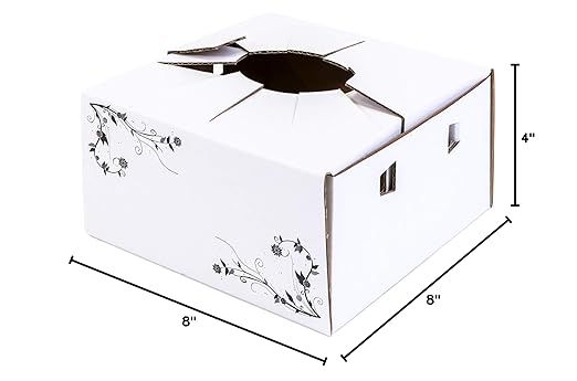 Cardboard Vase Boxes for Delivery - Florist Boxes (8"x 8"x 4") - Bundle of 10