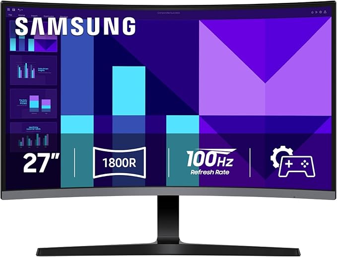 Samsung 27-inch S3 (S39GD) FHD 100Hz Curved Monitor, Game Mode, Eye Saver Mode, Multiple Connectivity with HDMI Port, Built-in Speakers, LS27D396GANXZA, 2025