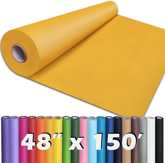 PerkHomy Orange Kraft Paper Roll 48" x 1,800" (150') for Gift Wrapping Bouquet Flower Art Painting Craft Writing Packaging Shipping 80GSM 55LB (Orange, 48" x 150')