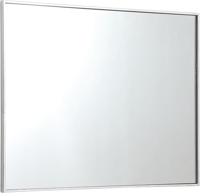 Elegant Decor Eternity 40" x 30" Contemporary Metal Frame Mirror in Black