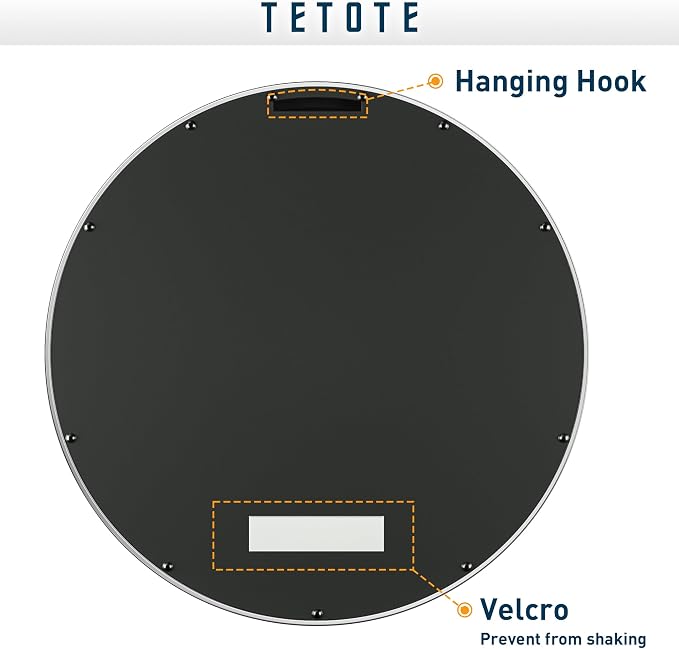 TETOTE Silver Round Mirror for Bathroom, 30 Inch Modern Circle Mirrors, Wall Mounted Brushed Silver Metal Framed Entryway Decorative Farmhouse Vanity Mirror