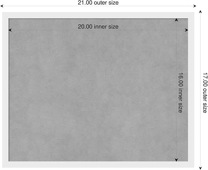 Amanti Art White Framed Magnetic Board 17x21 Small Vision Board for use with Magnets, 100% Metal Sheet to Display Items as Office Decor or for Home Organization in mudroom, Kitchen or Kids Room