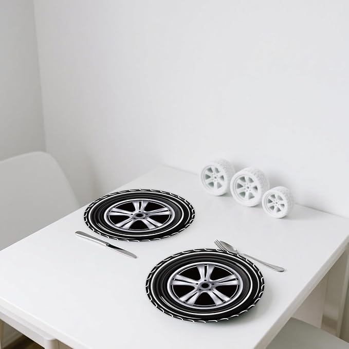 50PCS Race Car Party Paper Plates 7 Inch, Disposable Car Wheel Birthday Party Supplies Cake Dessert Plates for Kids Boys Birthday Baby Shower Sports Event Decorations (Race Car)
