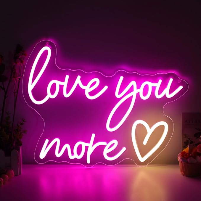 Love you more Neon Sign Wedding Neon Sign Engagement Party Wall Decor LED Wall Art Bedroom Home Decor Lovers Couples Gift Wedding Sign Art, Bedroom Valentine's Day Gift