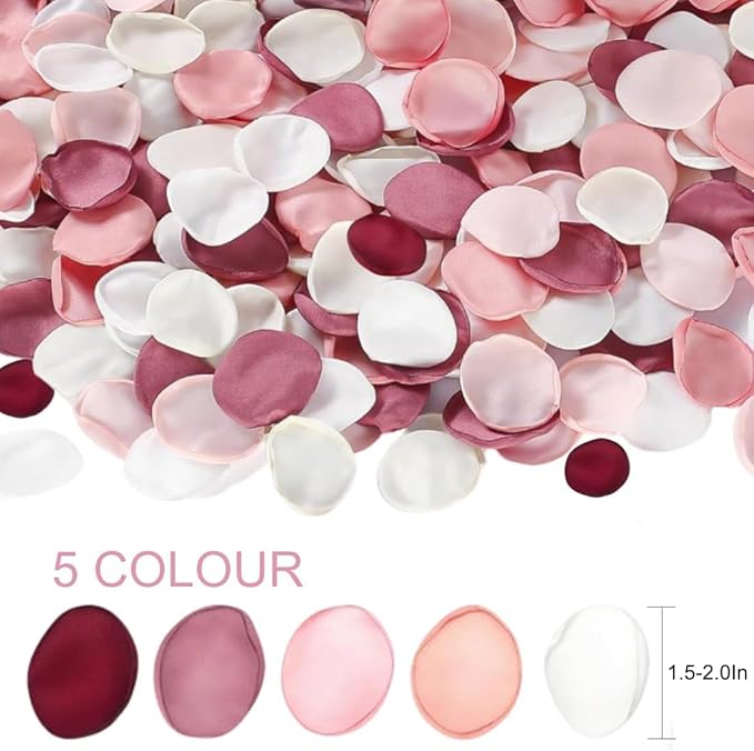 200Pcs Premium Silk Rose Petals Artificial - Large Realistic Scatter Petals for Romantic Wedding Centerpieces, Aisle & Table Decor with Gift Box
