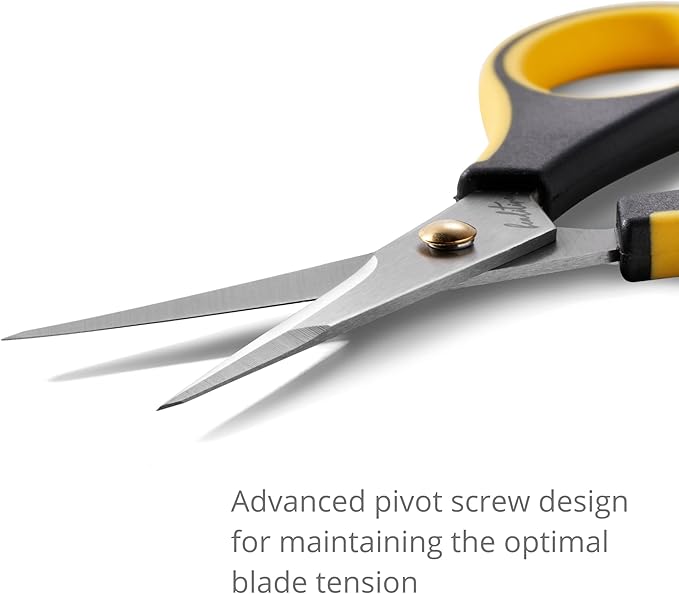 Beaditive Precision Craft Scissors - Stainless Steel Blades With Safety Cap - Ultra Sharp Tip & Non-Slip TPR Handles - For Adult & Kid Paper Crafting, Scrapbooking, Home, Office, and School Use